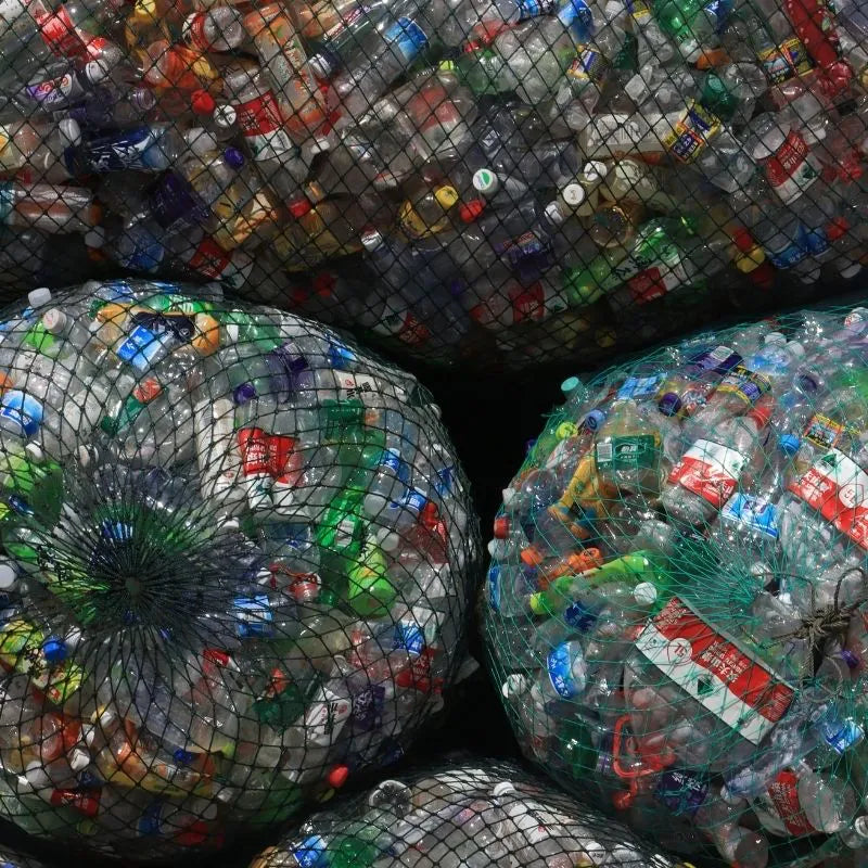 Close-up of colourful recycled plastic materials, representing House of Dune’s mission-driven sustainability focus.